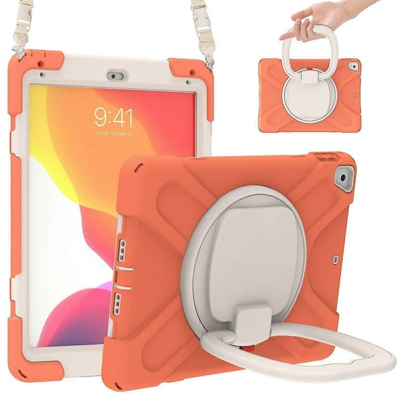 Adjustable Ring Stand Case For Ipad 9.7 Inch 2018 With Shoulder Strap Big Adjustable Ring Stand, Shock Protection Cover