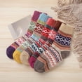 thumbnail image 5 of 5 Pack Women Cotton Socks Winter Warm Cotton Socks Thick Knit Socks Soft Cozy Socks for Girls Women, 5 of 9