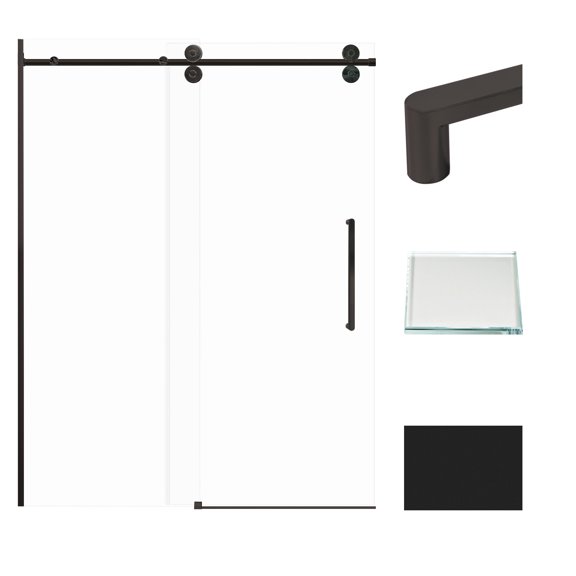 Transolid Tbd608010c-S 80" High X 59" Wide Bypass Frameless Shower Door - Black