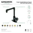 thumbnail image 4 of Kingston Brass KSD144RXBN Belknap One-Handle Single-Hole Bathroom Faucet with Deck Plate and Push Pop-Up Drain, Brushed Nickel, 4 of 4