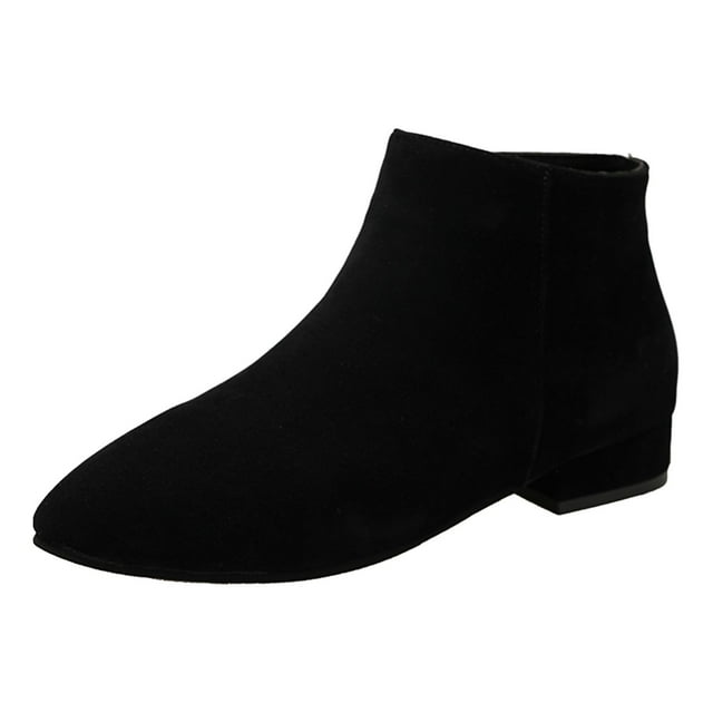 NECHOLOGY Botas Mujer Adulto Femenino Zapatos Botines mujer Zapatos de mujer Botas gruesas de tacón bajo a la moda Botas cálidas para exteriores (Black, 9)