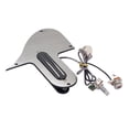 thumbnail image 1 of Durolina Mandolina Guitarra Pickguard Con De Doble Carril A500k B500k Potenciómetros 6.35mm Jack Socket - Plateado, se describe Plata Sunnimix Golpeador de guitarra de mandolina, 1 of 8