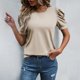 thumbnail image 5 of Tops Largos para Leggings Suelto Color Sólido Cuello Redondo Parche de Manga Corta, Blusa de Verano Casual de las Mujeres para Diario, 5 of 7