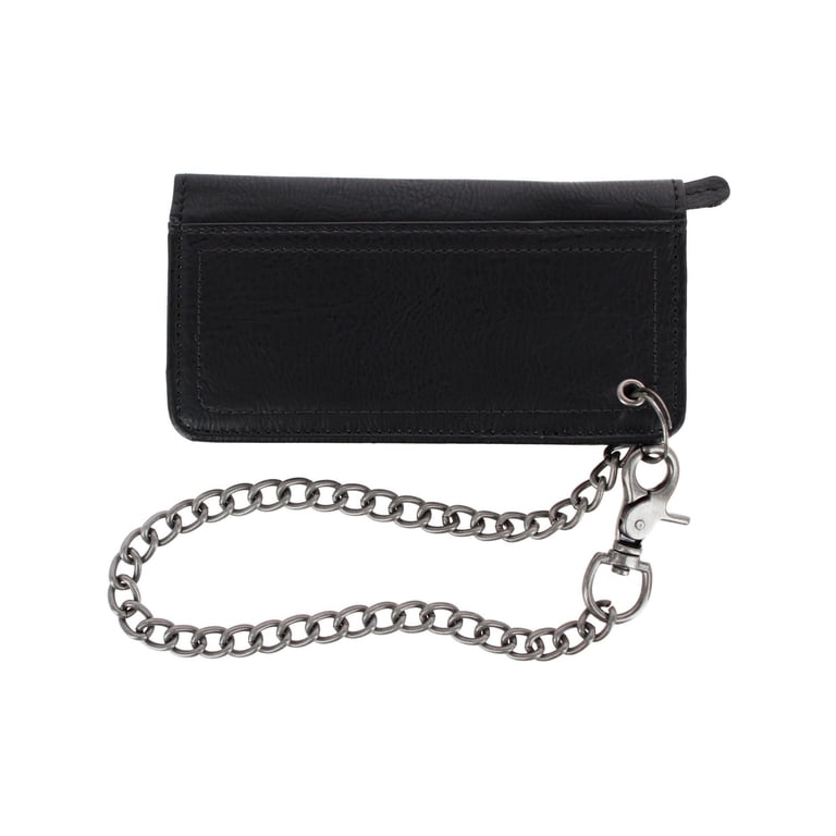 Dickies Biker Men's Wallet with Metallic Chain, Rivets, and Snaps