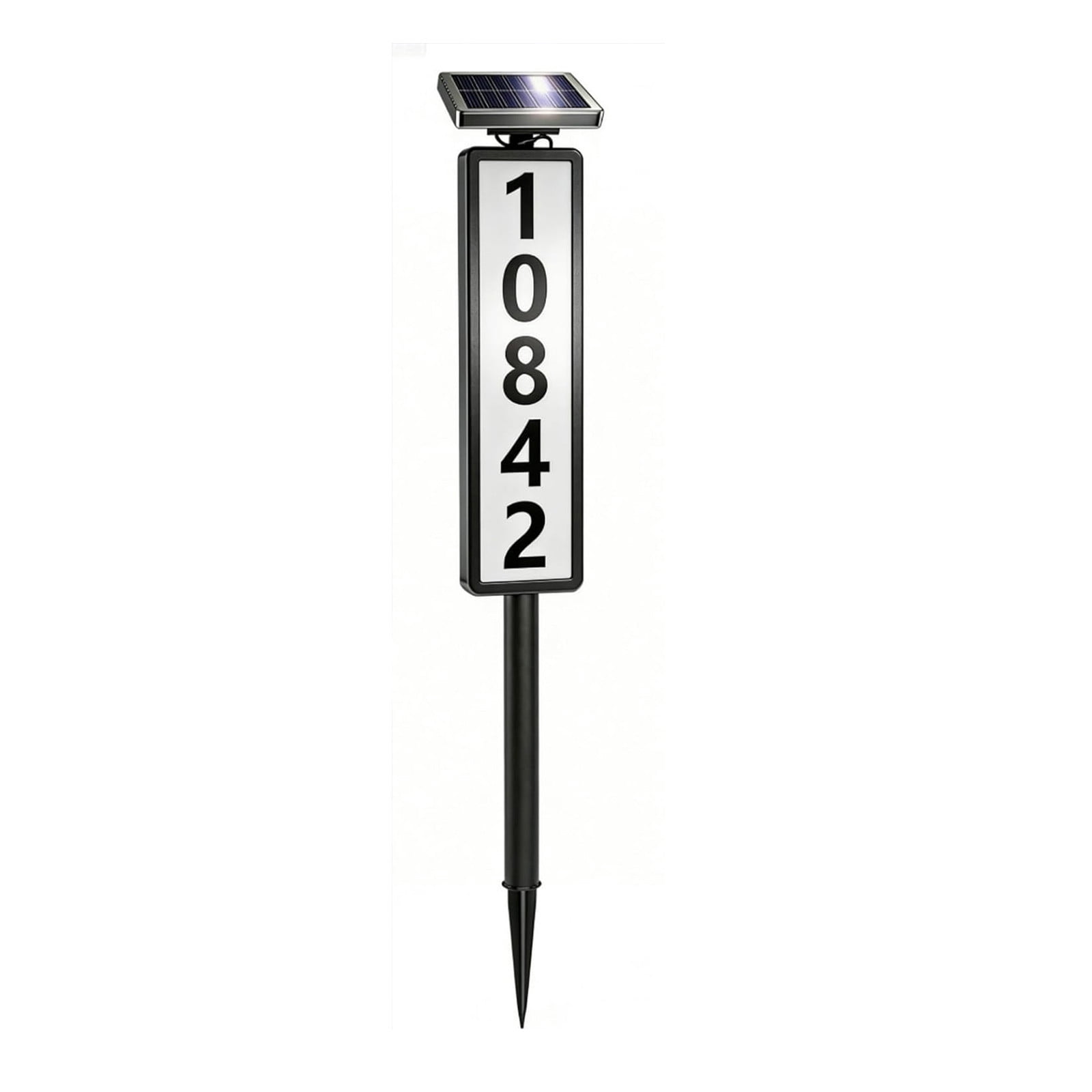ZYXWVU Address Sign Solar Powered House Number Sign Auto Lighted Address Numbers Warm Cool White Modes Outdoor Waterproof for Yard Mailbox