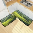 thumbnail image 7 of GZHJMY Kitchen Rugs 2 Piece Waterproof Non Slip Kitchen Mat Ldyllic Green Space Kitchen Rug Set for Sink Office Kitchen Cafe, 19.7"x47.2"+19.7"x27.6" Carpet Runner, 7 of 7
