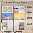 thumbnail image 4 of Aiho Kitchen Pantry Cabinet with Countertop Kitchen Hutch Storage Cabinet 71" Tall Pantry Coffee Bar with Storage, Modern Kitchen Hutch with Microwave Stand for Dining Room, Kitchen - White+Retro, 4 of 7