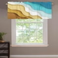 Modern Ombre Stripes Boho kitchen Curtains Valances for Windows Blue