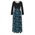 thumbnail image 4 of Vestido largo de manga larga con cuello redondo y estampado de Halloween para mujer Fridja  yut2750, 4 of 6