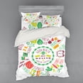 thumbnail image 1 of Ambesonne Fitness Bedding Set 4 Pcs, Veggies Exercise and Water, Queen, Multicolor, 1 of 3