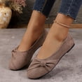 thumbnail image 5 of Domzle Women's Flats Shoes Faux Suede Round Toe Ballet Dressy Flats Comfortable Slip On Walking Shoes Gray, 5 of 7