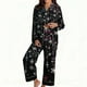 thumbnail image 2 of Puyaiuu Women 2 Piece Christmas Satin Pajama Set Cute Print Long Shirt Loose Shorts Matching Set Loungewear Gift, 2 of 5