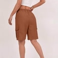 thumbnail image 5 of JPVDPA Baggy Cargo Shorts for Women Drawstring Elastic Waisted Bermuda Hiking Shorts Lightweight Outdoor Work Shorts with Multi Pockets Brown M, 5 of 6