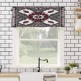thumbnail image 4 of Red Grey White Valances for Windows Bohemian Ethnic Vintage Texture Rod Pocket Curtain Valance Window Treatment Short Curtains for Kitchen Living Room, 42"x12", 4 of 5