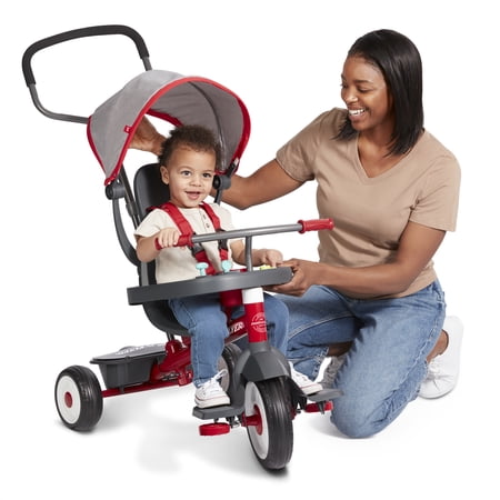 RADIO FLYER 4-IN-1 ACTIVITY STROLL ‘N TRIKE WITH INTERACTIVE TRAY, KIDS 1 TO 5 YEARS