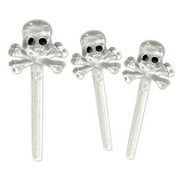 Club Pack of 144 Halloween Themed Pirate Skull and Crossbone Food, Drink or Decoration Party Picks 3"
