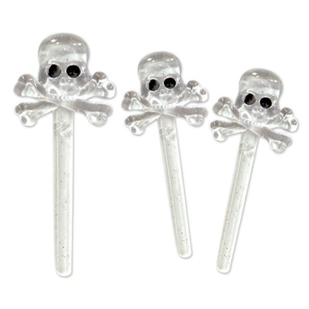 Club Pack of 144 Halloween Themed Pirate Skull and Crossbone Food, Drink or Decoration Party Picks 3"
