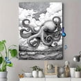 thumbnail image 4 of Octopus Pen Drawing Canvas Wall Art, Vintage Nautical Decor for Living Room Bedroom Bathroom Office, 4 of 8