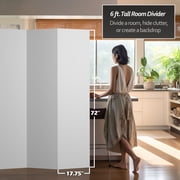 Red Lantern 6 ft. Tall White Temporary Cardboard Folding Screen - 6 Panel