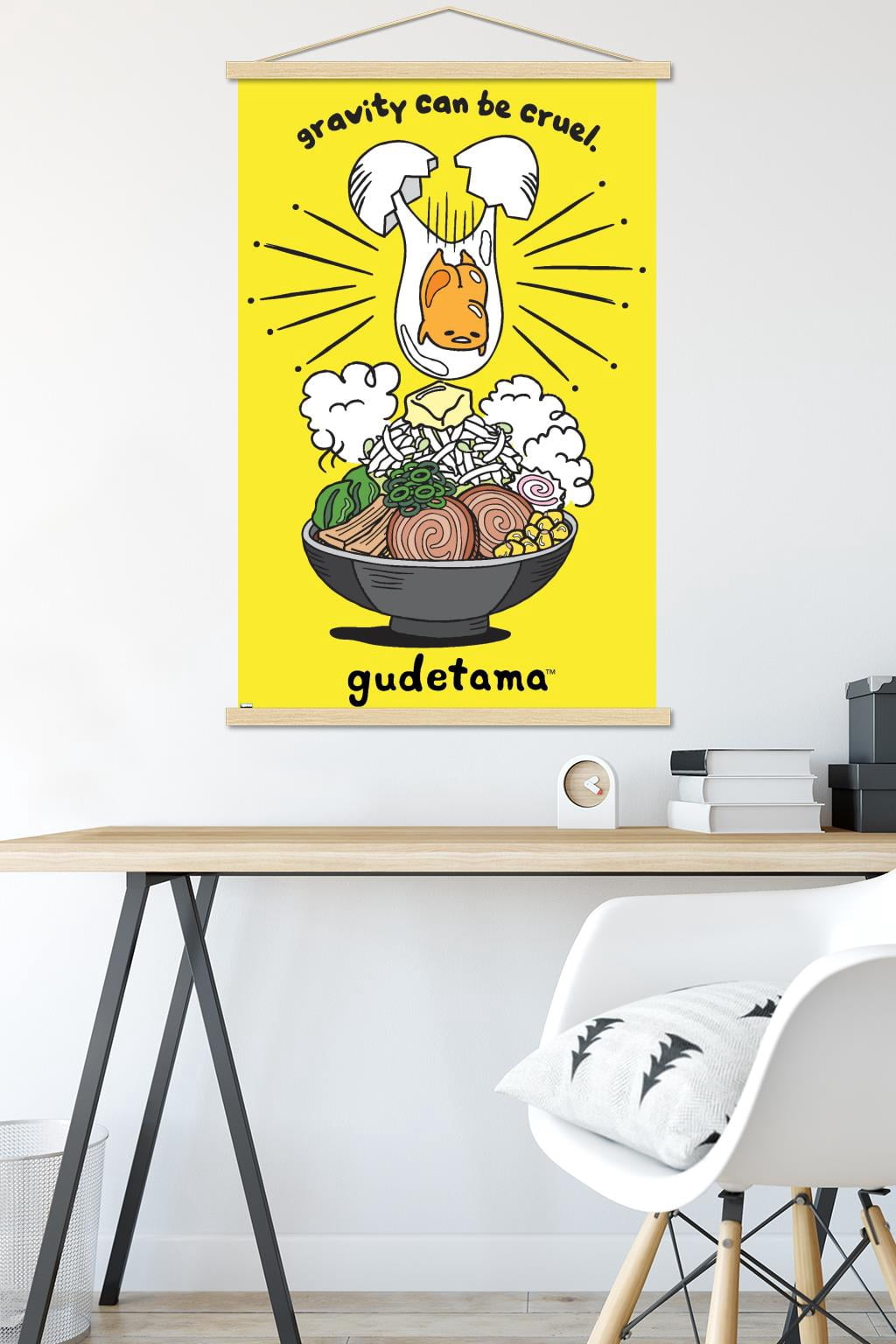 Gudetama - GraVity Wall Poster with Wooden Magnetic Frame, 22.375" x 34"