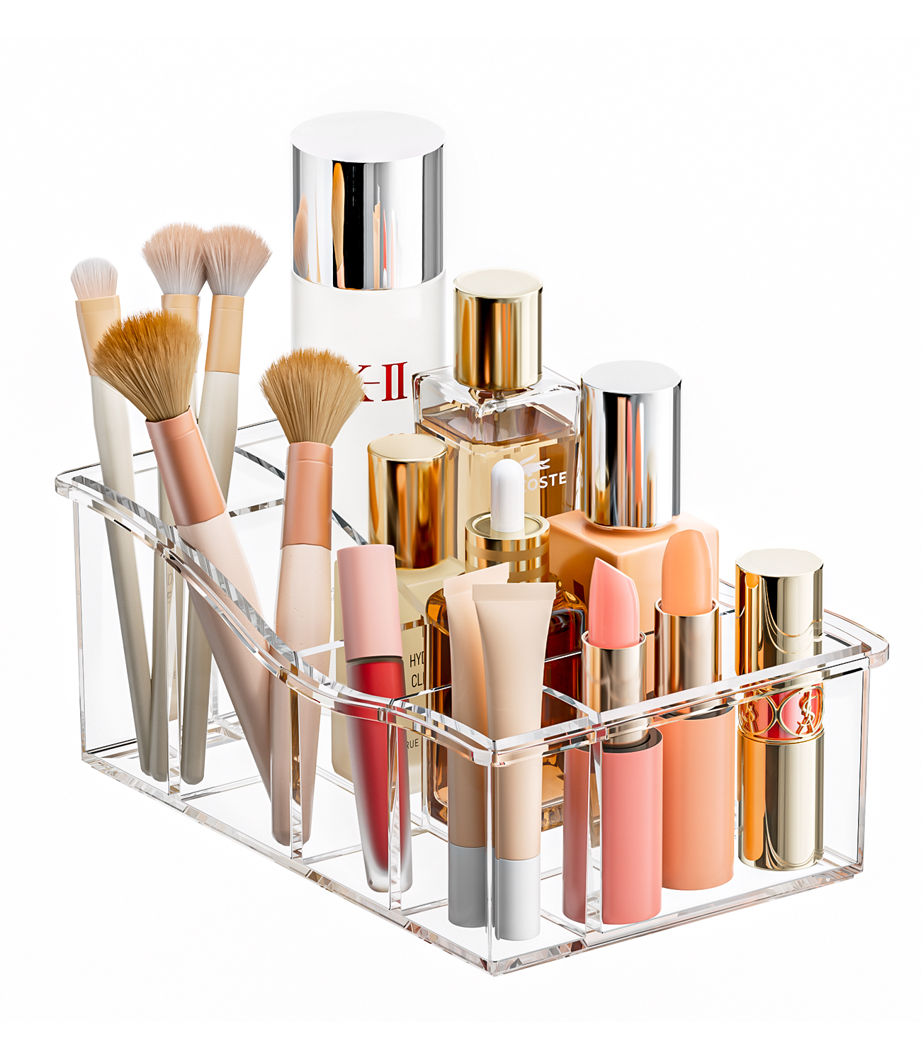 Stackable 3Pieces Drawer Set Glass Makeup Organizer Antique Countertop