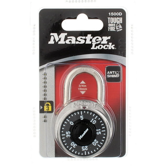 Master Lock Combination Dial Padlock, 1.875", 1500D (3 pack)