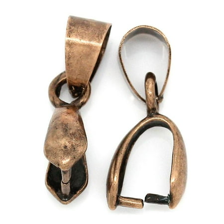 - Sexy Sparkles 10 Pcs Copper Pinch Clip Bail Beads Findings Antique Copper Color 18mm