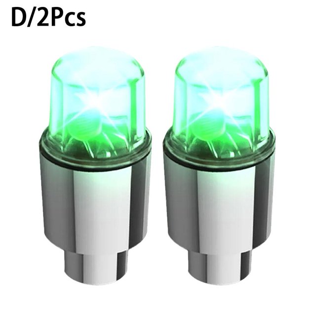 2Pcs Colorful Car Tire Valve Caps LED Car Motorcycle Cycling Wheel Lantern Spokes Hub Tyre Lamp Wheel Caps Auto Tyre Accessories,Perfect For Nighttime Visibility,Vibrant Multicolor Tire Valve Lights