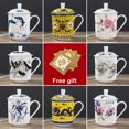 thumbnail image 3 of ReadStar China Jingdezhen Ceramic Tea Cup Bone China 500ml Cup With Lid Household Office Conference Cup Customization Cup,19, 3 of 54