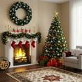 thumbnail image 6 of 48in Pre-Lit Christmas Wreath with Remote Control, SESSLIFE Large Artificial Wreath with 150 Dual White LEDs and 11 Modes for Outdoor Front Door, Gate, Wall, Light Green, 6 of 10