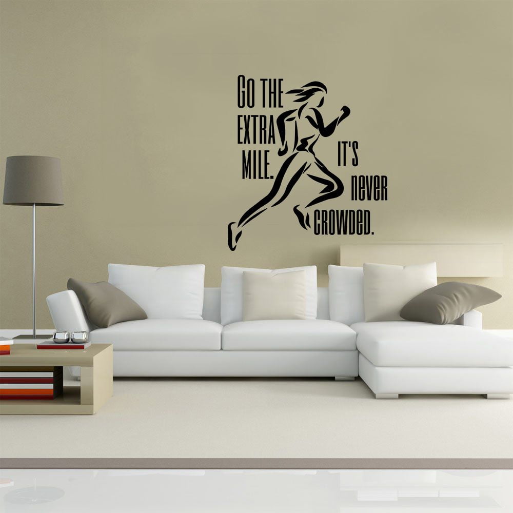 Fitness Center Wall Decal Workout Gym Vinyl Sticker Healthy Lifestyle Home Decor 