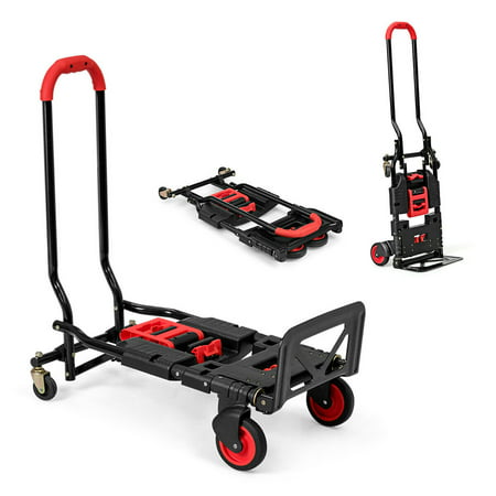 Gymax 2 in 1 Folding Hand Truck Dolly Cart Multi-Position Heavy Duty Large