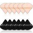 thumbnail image 1 of 12 Pieces Powder Puff Face Triangle Makeup Puff for Loose Powder Soft Body Cosmetic Foundation Sponge Mineral Powder Wet Dry Makeup Tool (Black, Nude, 1 of 4