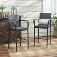 thumbnail image 4 of Modern Design Outdoor Grey Wicker Barstools (Set of 2), Assembly Required Brown, 4 of 5