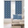 thumbnail image 2 of Fsddascl Blue Moroccon Blackout Curtains for Bedroom/Living Room, Thermal Insulated Kitchen Curtains, Middle Century Minimalist Rustic Geometric Grommet Darkening Window Treatment Drapes 52"x54"x2, 2 of 8