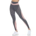 thumbnail image 2 of White Mark Women's High-Waist Reflective Piping Activewear Sports Leggings, 2 of 5