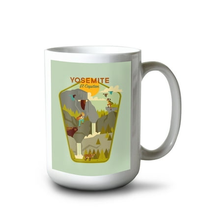 

Lantern Press 15 fl oz Ceramic Mug Yosemite National Park California Yosemite Chapel and Snowman Contour Dishwasher & Microwave Safe