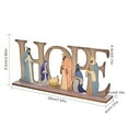 thumbnail image 2 of LAMIRO Wooden Easter Nativity Figurine with Hoping Sign, Wooden Base, Perfect for Easter and Christmas Decor, Religious Gathering, Indoor Table Shelf Holiday Display, 2 of 7