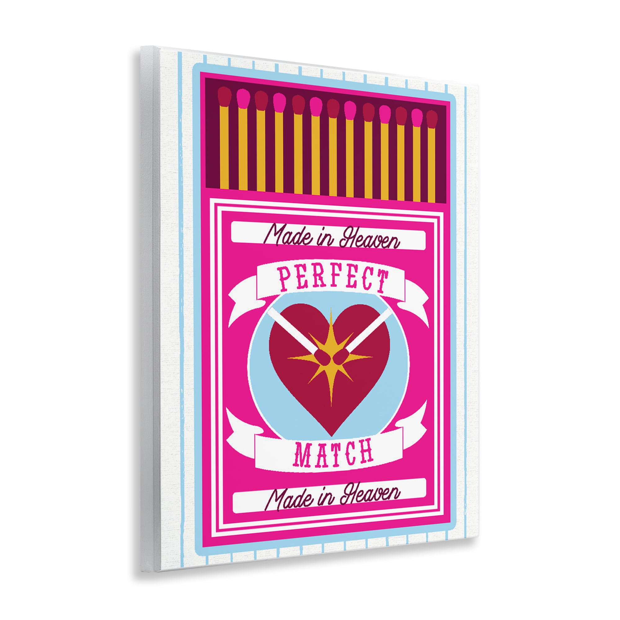 Stupell Industries Perfect Match Made In Heaven Wall Plaque Art, design by Lil' Rue