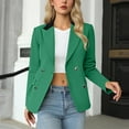 thumbnail image 5 of Moxiu Blazers for Women Open Front Business Work Office Long Sleeve Light Jackets for Women Casual Button Suit Jackets Blazer 2025 Green,XXXL, 5 of 8