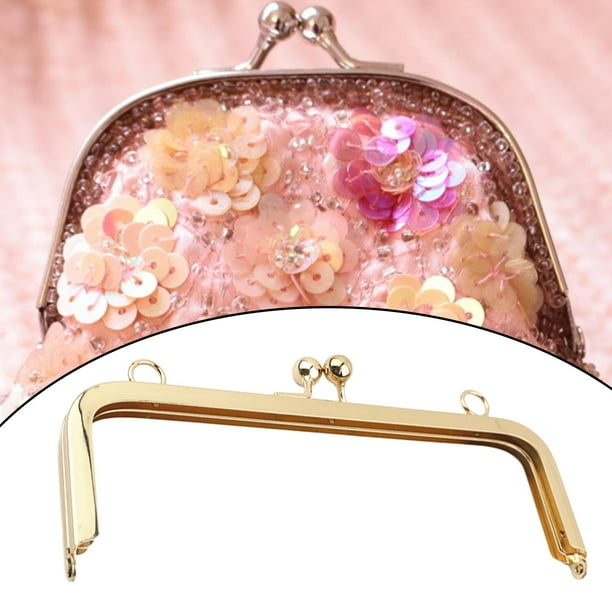 Asa metálica para bolso de mano con marco de monedero, herrajes