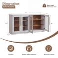thumbnail image 2 of Modern Fort 2PCS Storage Cabinet with Glass Door, 31" Buffet Sideboard with Adjustable Shelves, Kitchen Pantry & Bedroom Furniture, Easy Assemble,White, 2 of 8