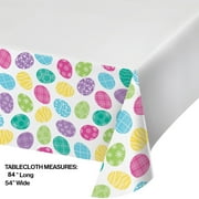 Way to Celebrate Easter Eggs Plastic Tablecloth, 1 ct, 54" x 84"