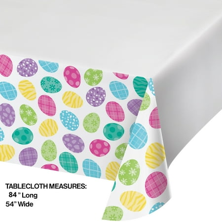 Way to Celebrate Easter Eggs Plastic Tablecloth, 1 ct, 54" x 84"