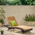 thumbnail image 2 of GDF Studio Olivia Outdoor Wicker Armless Adjustable Chaise Lounge with Cushion, Multibrown and Caramel, 2 of 8