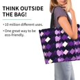thumbnail image 4 of Large Capacity Single Shoulder Shopping Bag 19.7×15.7×5.9in Main Pocket Large To Accommodate Your Daily Needs Can Be Portable Can Be A Single Shoulder Back Violet Retro Houndstooth_1, 4 of 8