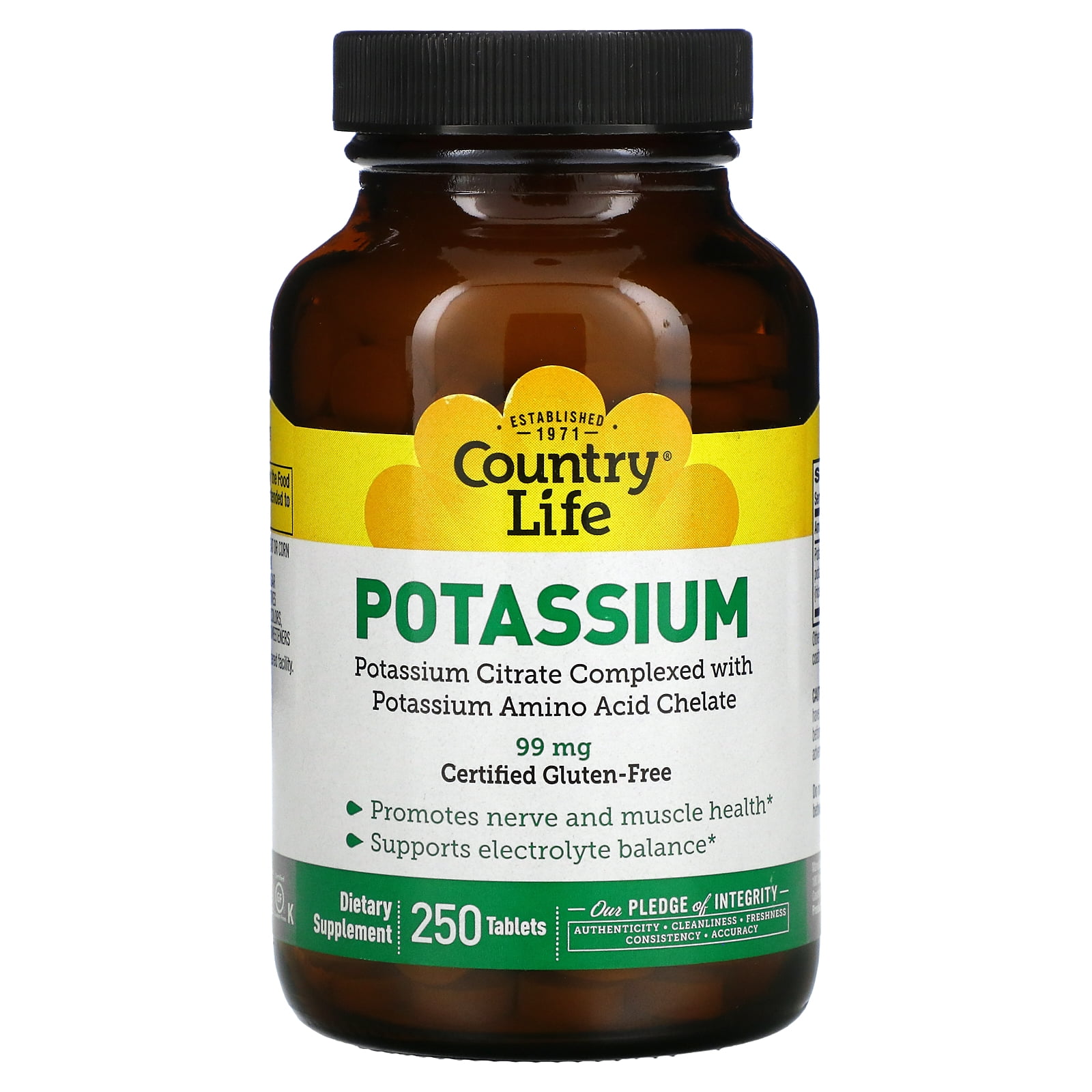 Country Life Potassium 99 mg. 250 Tablets