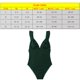 thumbnail image 3 of Traje de baño sexy de una pieza para mujer Monokini con control de barriga y cuello en V con volantes - Verde, 3 of 6