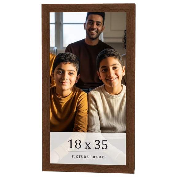 18x35 Brown Real Wood Picture Frame Width 1.25 inches | Interior Frame Depth 0.5 inches | Galvin