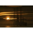 thumbnail image 2 of Oil drilling rigs out in the ocean with a view of the coastline and golden sunset; Cromarty Invergordon Scotland 19 x 12, 2 of 2
